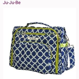 Ju Ju Be Blue Green Royal Envy Diaper Bag Backpack Lots Of Pockets!  Like New!!